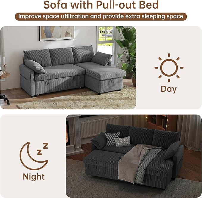 Sofa Bed, Apartment and Sunroom, Dark Gray