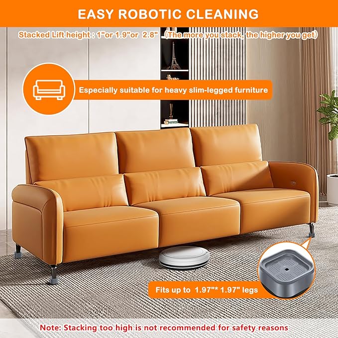 shouwuhho 9 Pack Furniture Risers Adjustable Bed Risers Heavy Duty Lifts Height
