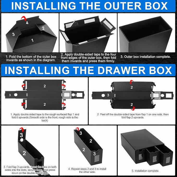 Trading Card Storage Box, 15000+ Cards Deck Box for MTG Commander, Trading Cards Organizer with 48 Card Dividers, Labels & Tapes, Visible Card Deck Boxes for MTG TCG PTCG Sport Cards