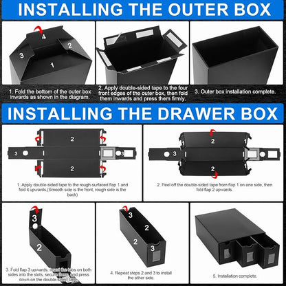 Trading Card Storage Box, 24000+ Cards Storage Box for Commander Display, Trading Cards Organizer with 72 Card Dividers, Labels & Tapes, Visible Card Deck Box for TCG MTG PTCG Sport Cards