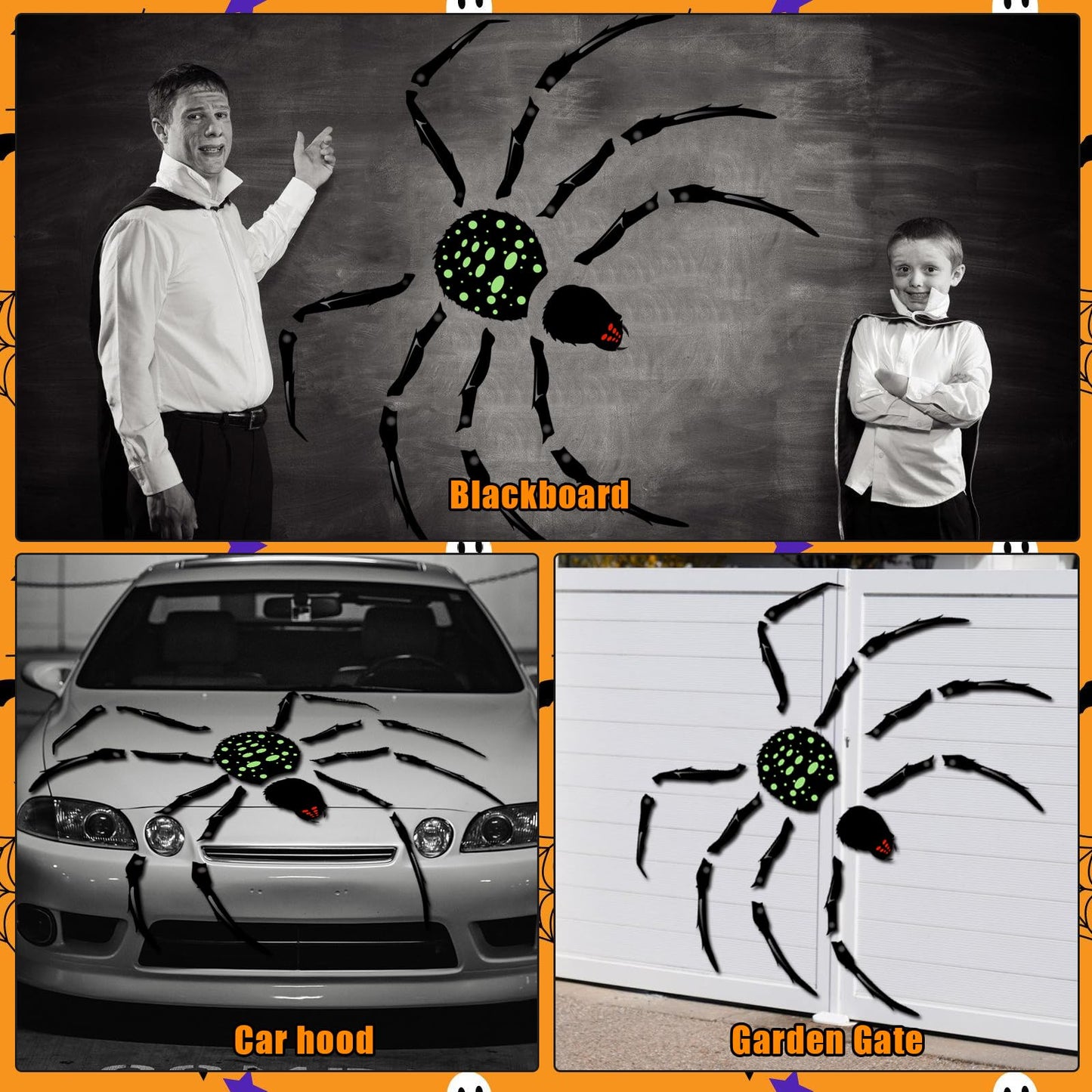 ROESIS 70" Halloween Garage Door Decorations Magnets Large Spider, Garage Door Halloween Decorations Magnetic Stickers for Garage Doors, Metal Surfaces, Cars