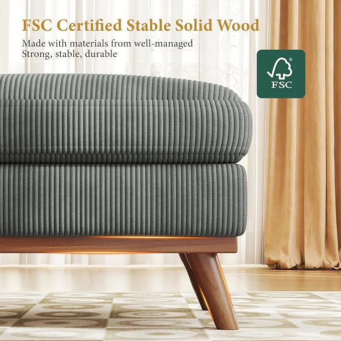 Vesgantti Large Ottoman for Modular Sofa, 29.5" Corduroy Ottoman