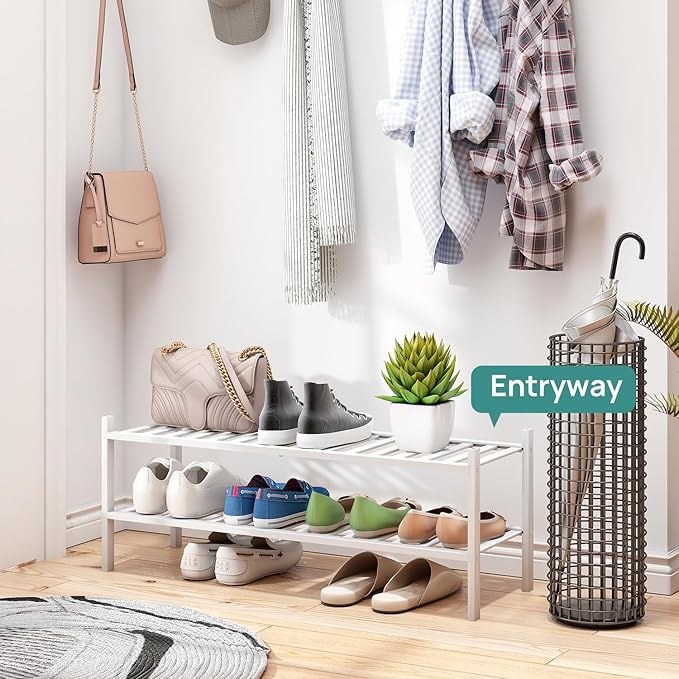 viewcare Long Shoe Rack for Entryway, Shoe Organizer for Hallway Closet