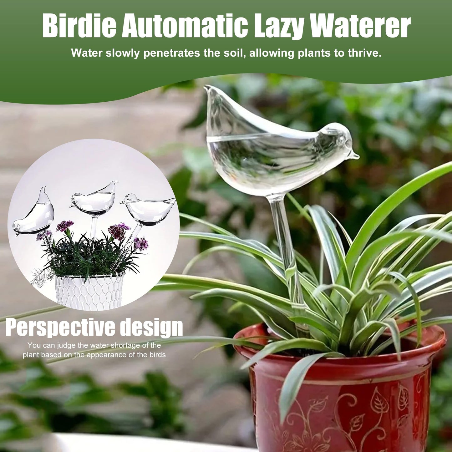ZHUSSZHU 6 Small Handmade Bulbs PottedPlants Water Home Indoor-Outdoor GardenPatio Hanging Flower Spikes DecorationAutomatic Irrigation System (not Glass)