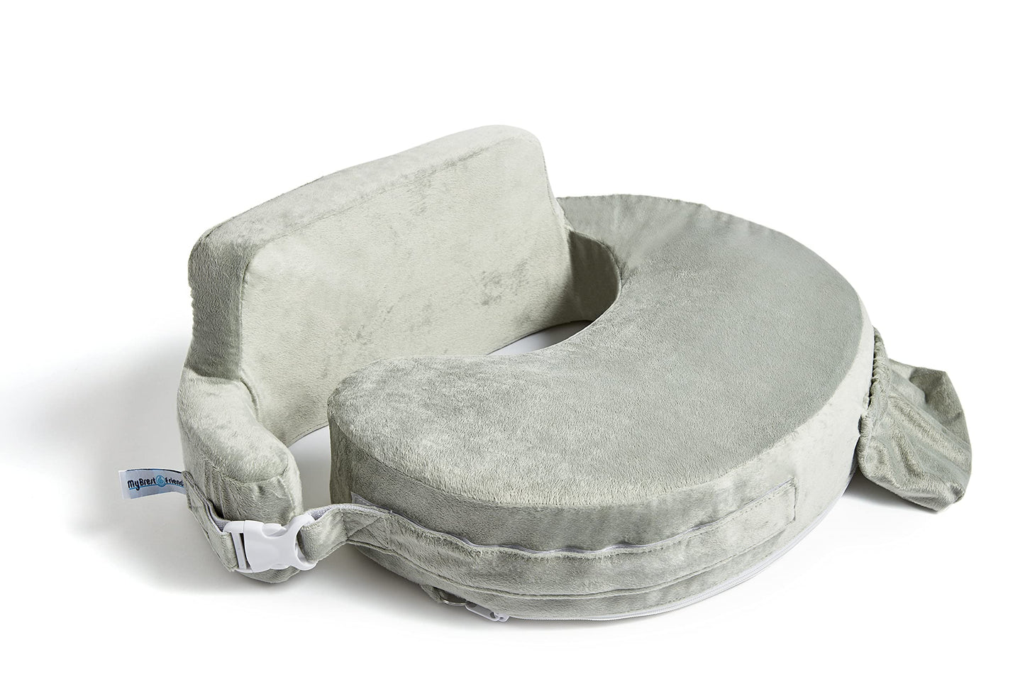 My Brest Friend Super Deluxe Nursing Pillow - Enhanced Comfort & Ergonomic Breastfeeding Pillow for Ultimate Support For Mom & Baby - Adjustable and with Handy Side Pocket, Platinum