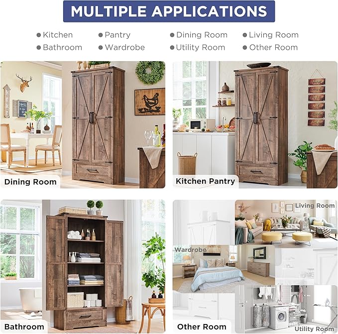 Farmhouse Kitchen Pantry Cabinet