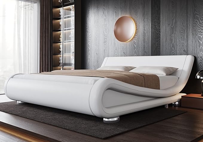 Allewie Queen Size Upholstered Platform Bed Frame