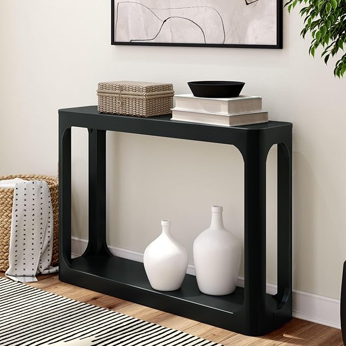 Plank+Beam Forma Console Table, 46 Inch, Solid Wood Sofa Table, Entryway Table