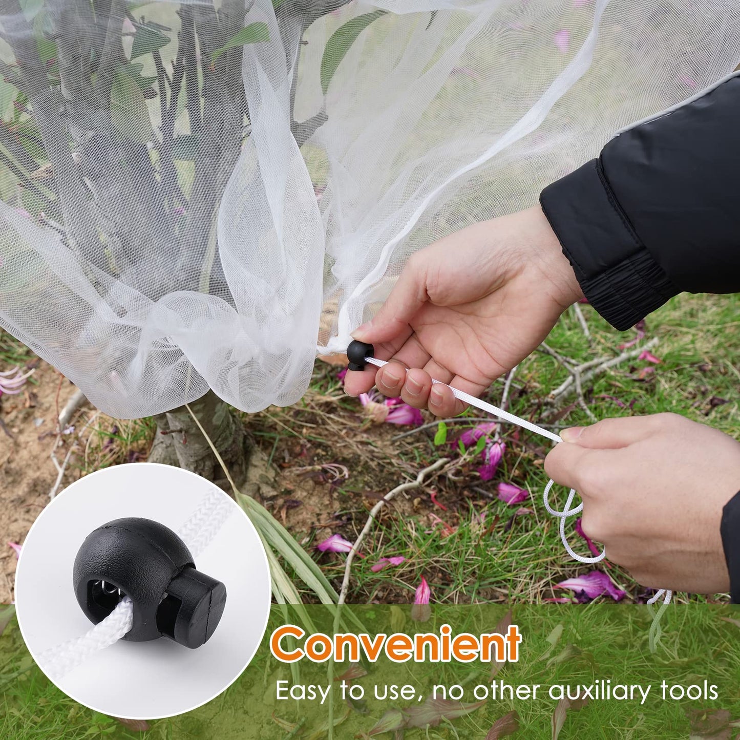 Mesh Plant Cover 3PCS,Garden Netting Mesh Outdoor,Netting for Tomato Plants,Garden Bug Netting Plant Cover,Bird Netting for Garden,Fruit Tree Netting (2.6 x3.2 ft)