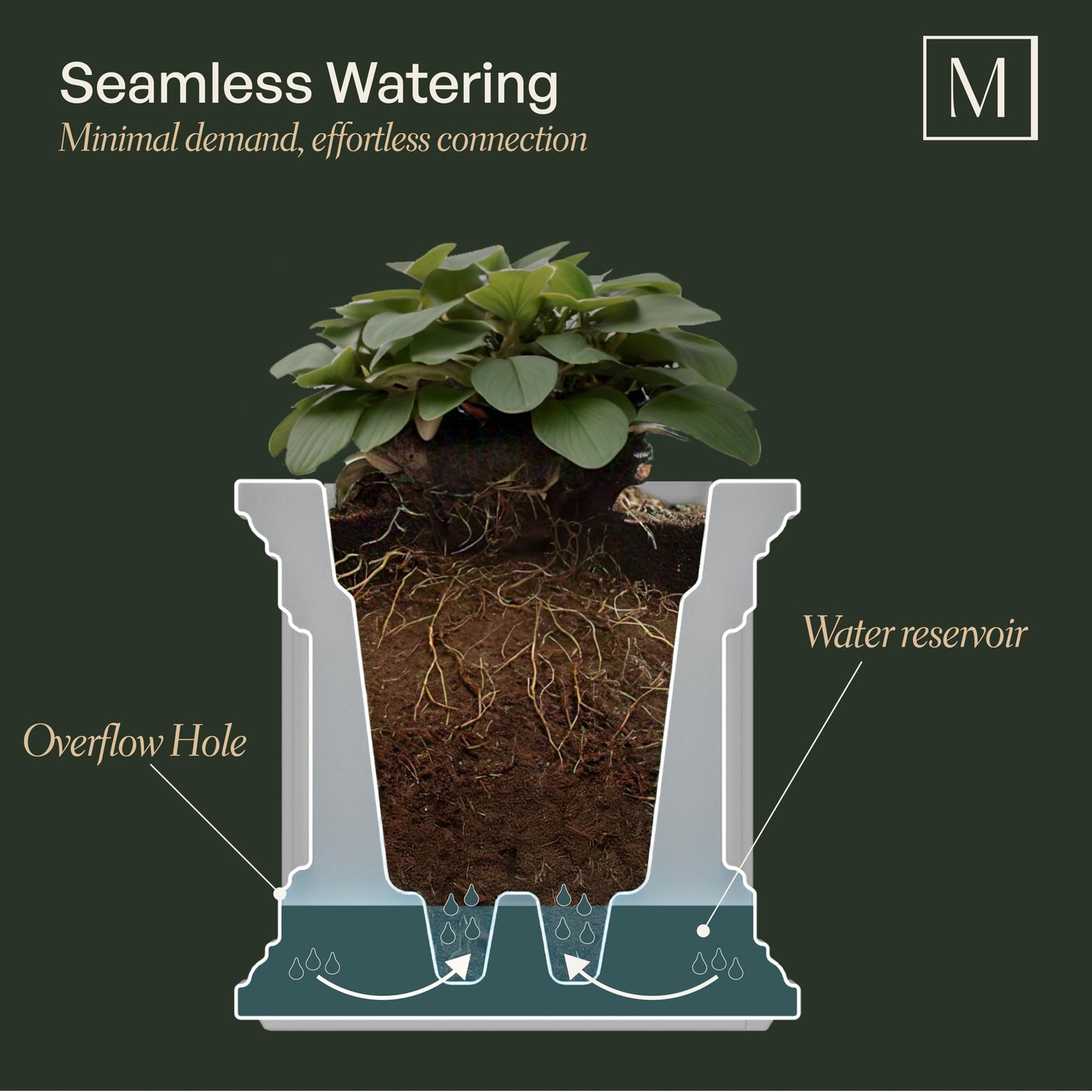 Mayne Cape Cod Rectangle Planter - White - 24in L x 11in W x 11in D - Polyethylene - Built-in Water Reservoir (4839-W)