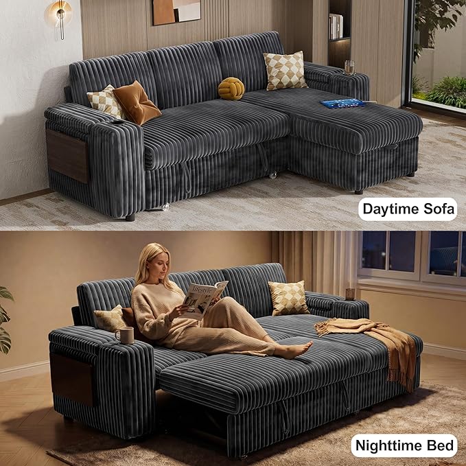 Vipbear 86" Modular Sectional Sleeper Sofa
