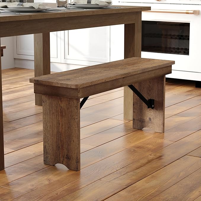 Flash Furniture Hercules Series 40" x 12" Commercial Grade Rustic Solid Pine