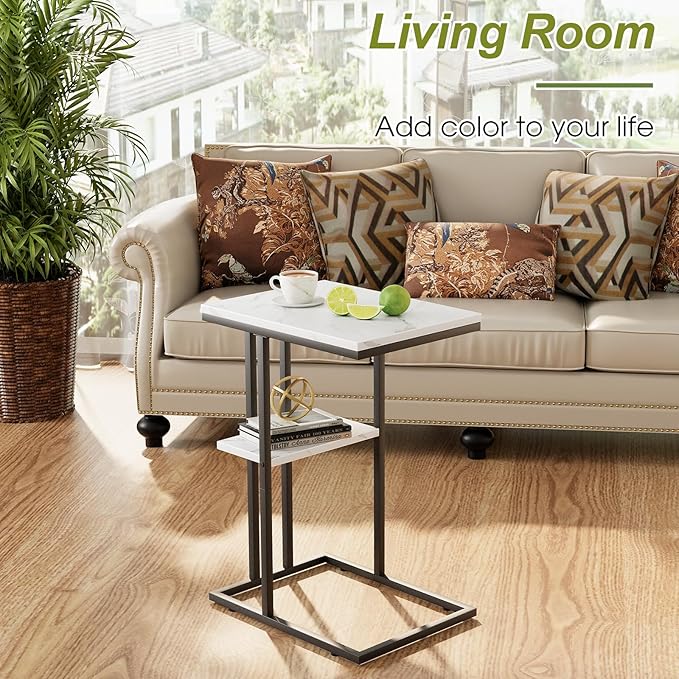 Easy Paws C Shaped End Table, Small Side Table