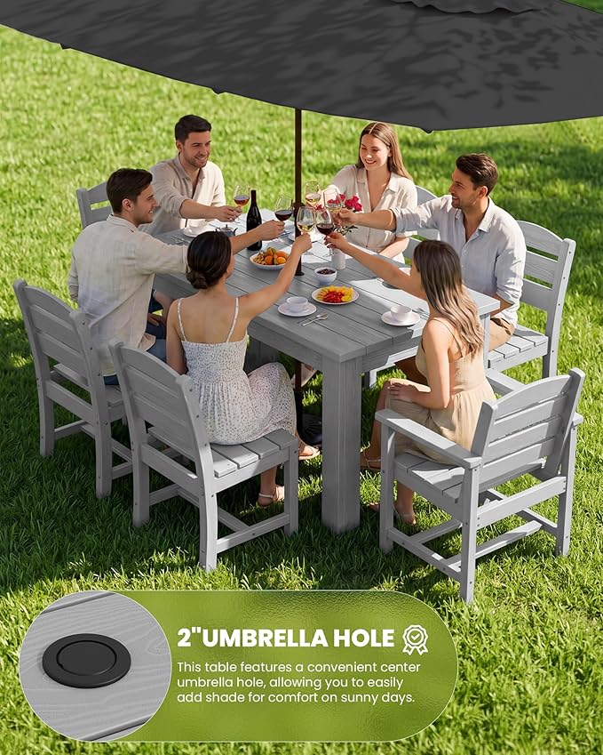 SERWALL Outdoor Dining Sets for 8, Outdoor Dining Sets for 8 Person