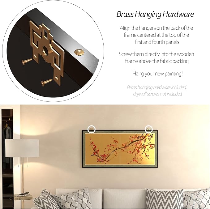 Oriental Furniture Plum Tree on Gold Leaf