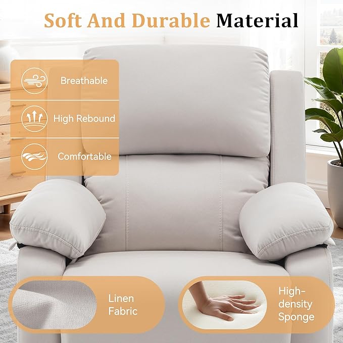 Korser Recliner Chair, 360 Swivel Rocker Chair