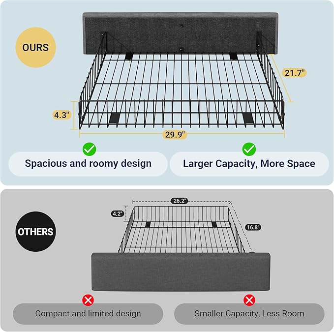 Allewie Upholstered Queen Size Platform Bed Frame