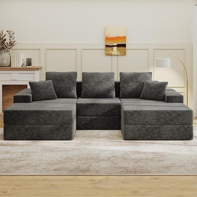 Living&Giving 101" U-Shaped Cloud Sectional Couch