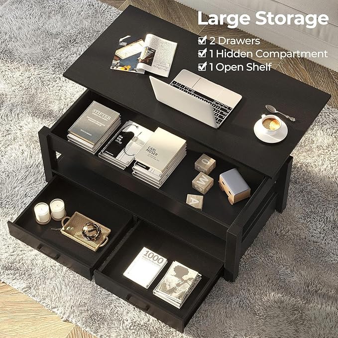 Rolanstar Coffee Table, 47.2" Lift Top Coffee Table