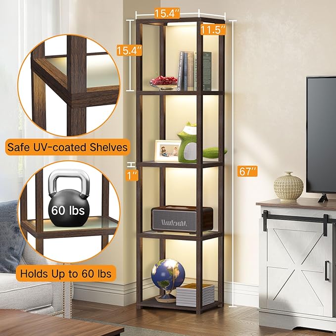OUTON 67" Glass Display Shelf