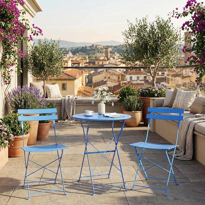 GarveeLife Outdoor Metal Bistro Set, 3-Piece Patio Furniture Set
