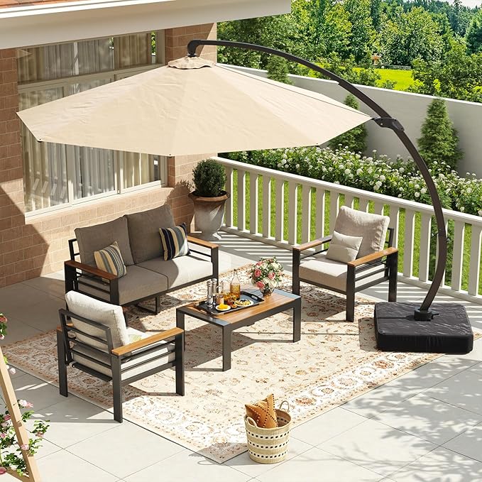 Aoxun Aluminum Patio Furniture Set