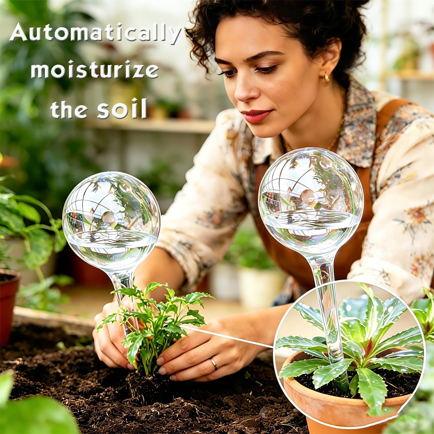 Wellinc Self Watering Globes for Plants – 12 Pack Large Automatic Watering Bulbs, Vacation Plant Watering Device for Indoor & Outdoor Potted Plants, Slow Release Plant Waterer for Water Conservation