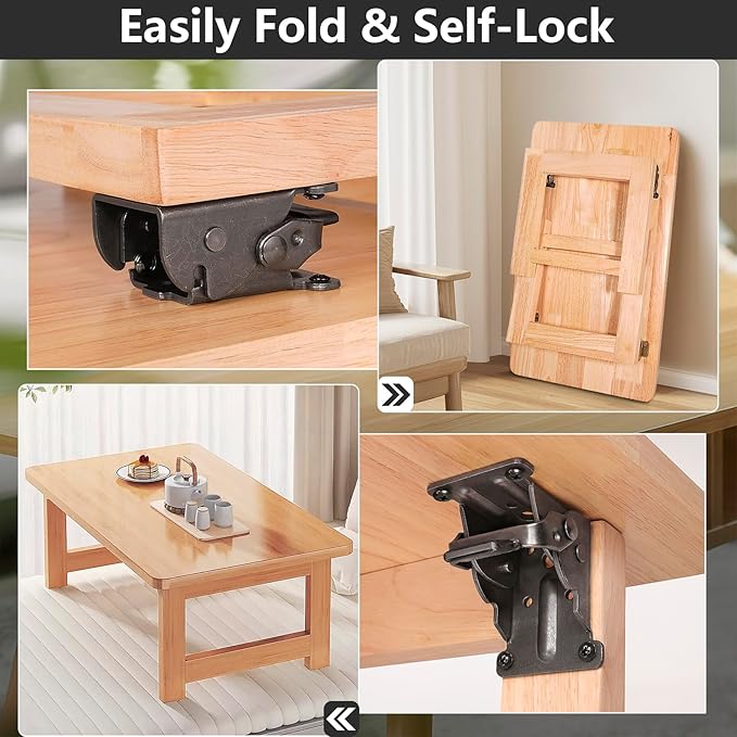 8 Pack Folding Brackets, Self-Lock Hinge