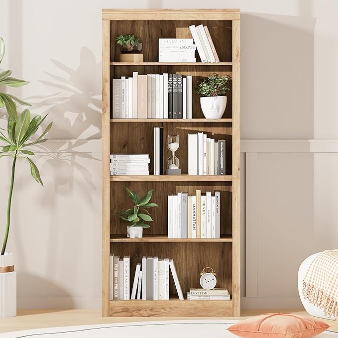GarveeHome 71 in Tall Bookcase, Wooden Bookshelf