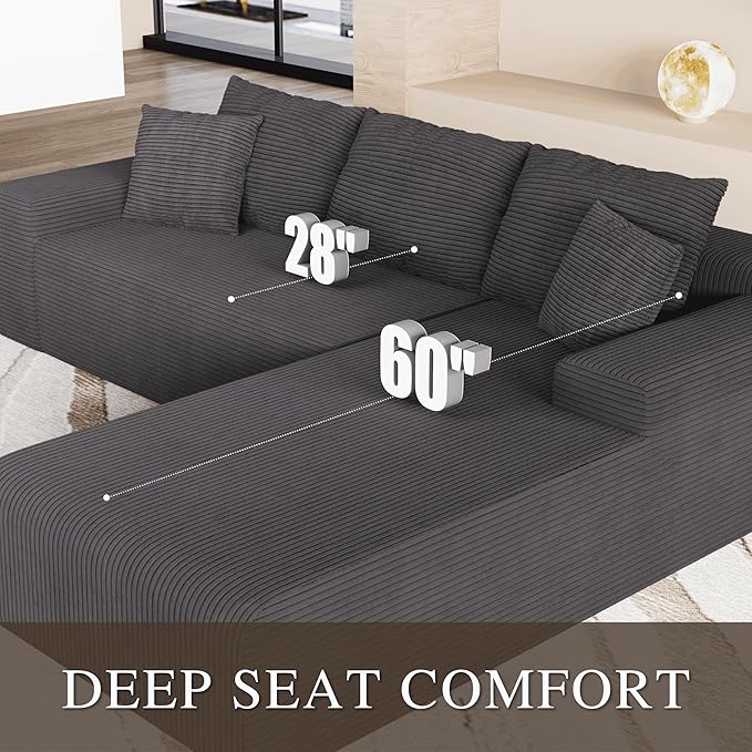 105" Convertible Sectional Couch