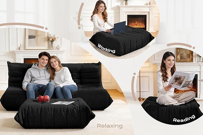 Bean Bag Pouf Ottoman, Foot Stool, Foot Rest