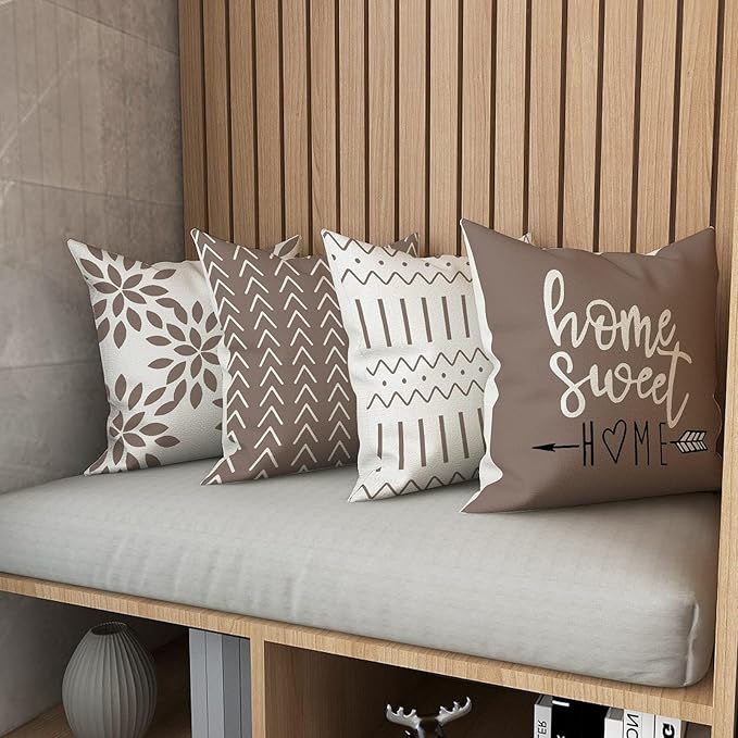 YCOLL Pillow Covers 20x20 Set of 4, Modern Sofa Throw Pillow Cover, Decorative