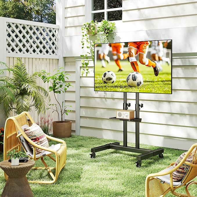 TAVR Furniture Mobile TV Stand Rolling TV Cart Floor Stand