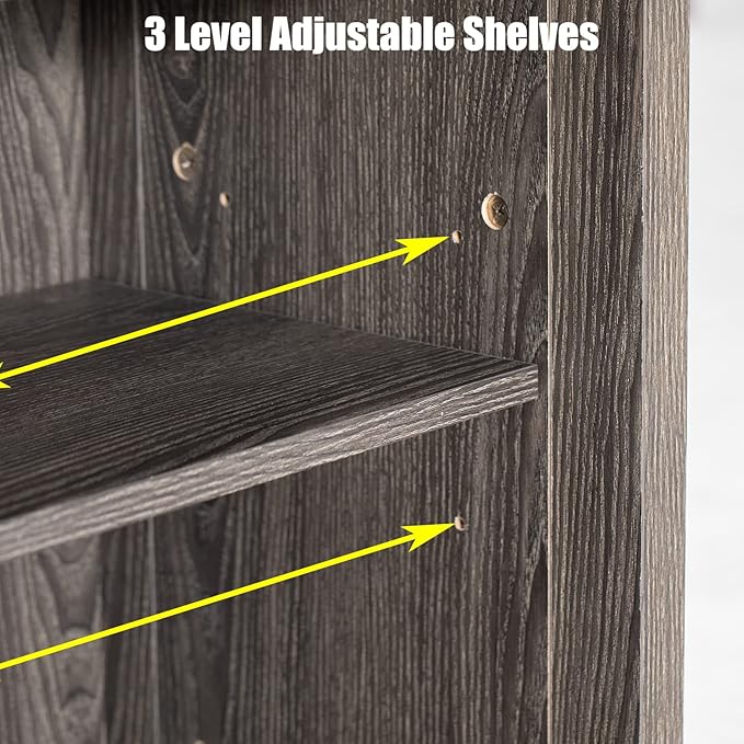 LED Farmhouse TV Stand for 65 inch TVs, Rustic Entertainment Center TV Cabinet
