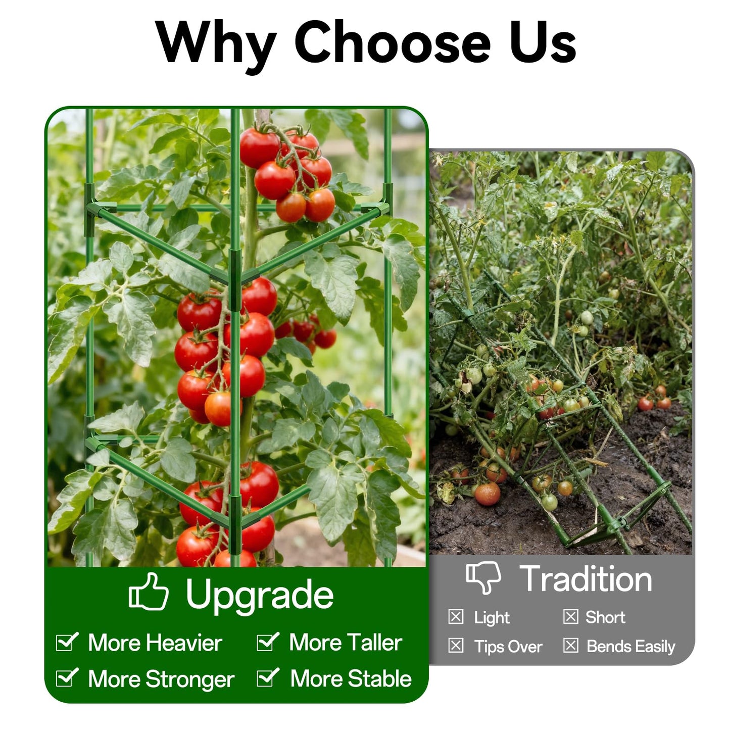 Halatool 72 Inch Tall Tomato Cages Heavy Duty, 4 Pack Metal Adjustable Plant Support Stakes for Pots, Large Trellis for Garden Climbing Vegetables Cucumbers Flowers Fruits