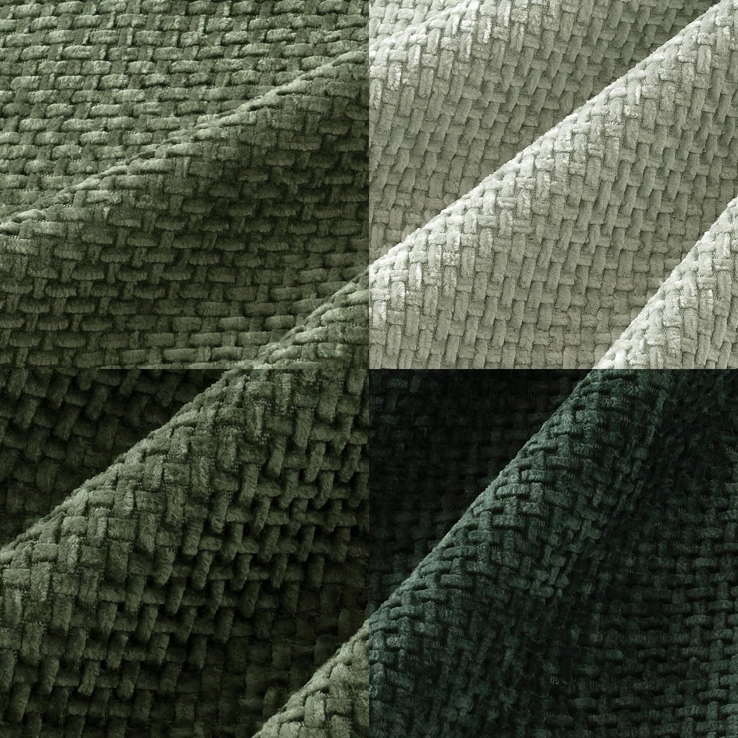 MIULEE Pack of 4 Couch Throw Pillow Covers 18x18 Inch Green Soft Decorative Chenille Pillow Covers Farmhouse Accent Cushion Covers for Boho Spring Home Decor Sofa Bedroom Living Room