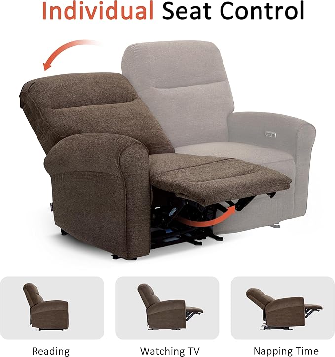 MCombo 64.6" Wall Hugger Power Loveseat Recliner Sofa