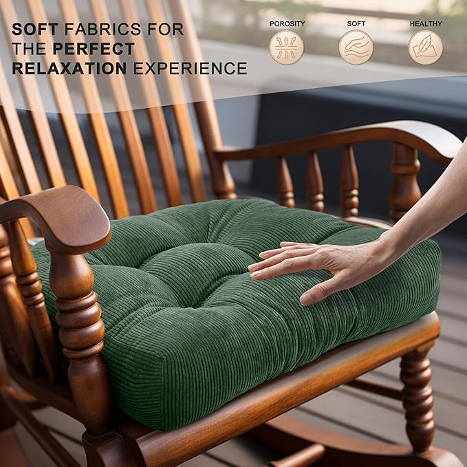 Lokex Rocking Chair Cushion Only, Tufted Non-Slip Comfortable Rocking Chair