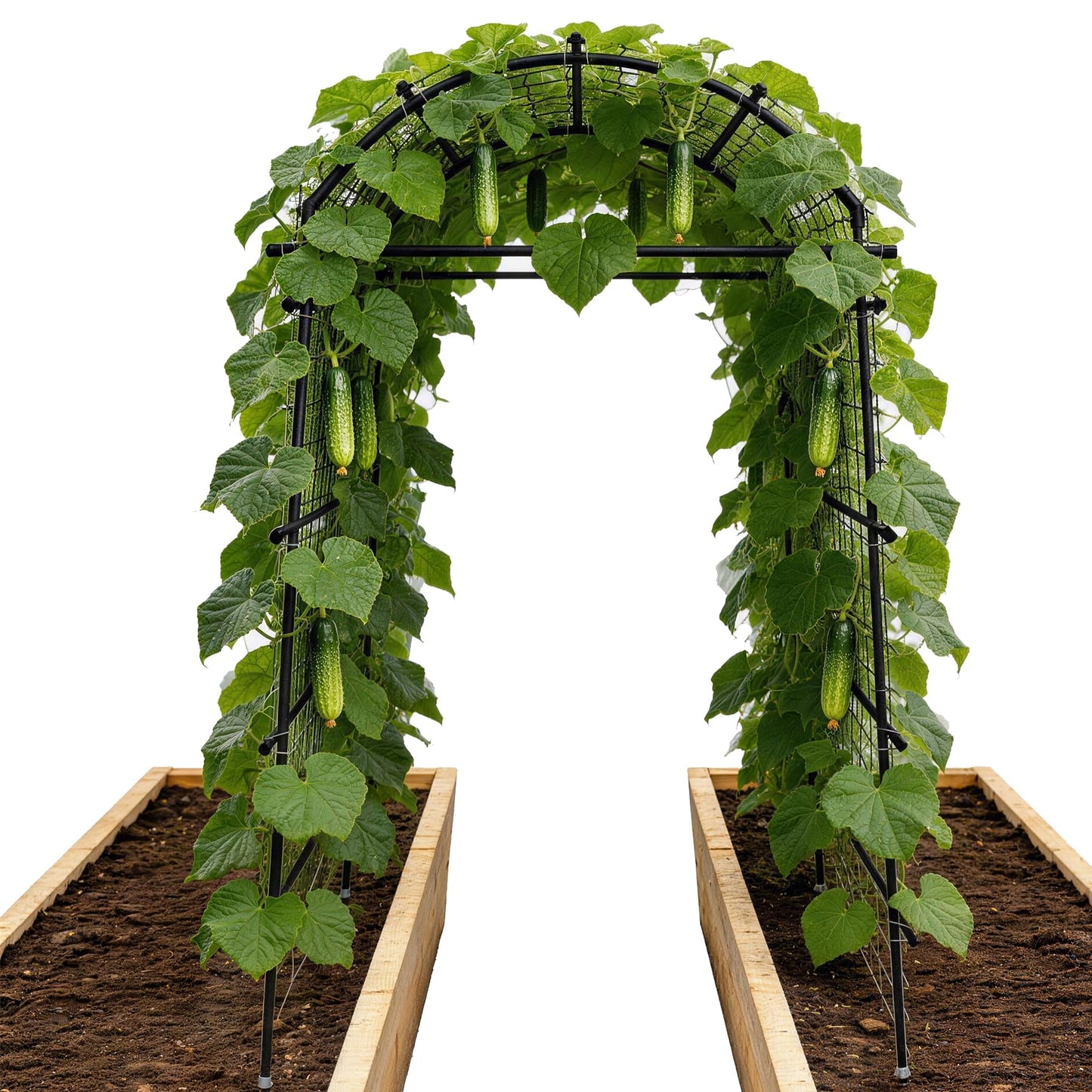 Toriexon Garden Arch Trellis for Climbing Plants, Adjustable Tunnel Trellis 7.4FT Tall & 2.8 FT Depth, Metal Plant Support Garden Trellis Arch for Outdoor Climbing Vine,Vegetable, Fruit, Flower