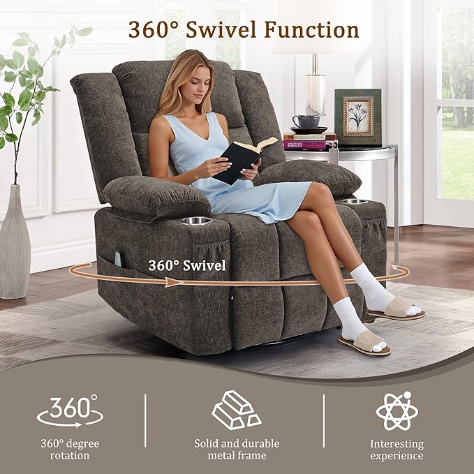 Korser 360° Swivel Rocker Recliner
