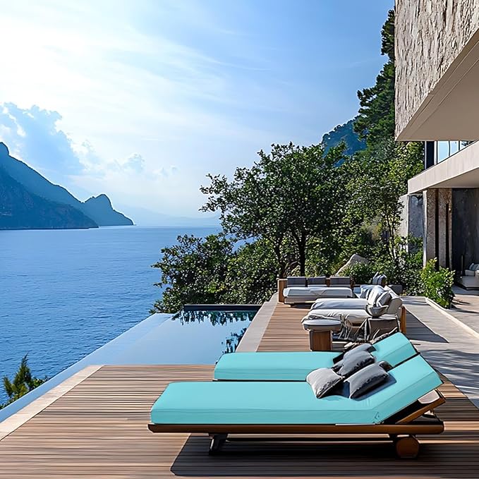 Outdoor Chaise Lounge Cushions for Patio, Lounge Chair Cushions, Waterproof