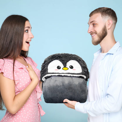 Penguin Wearable Hooded Blanket for Adults – Fuzzy Super Soft Warm Cozy Plush Flannel Fleece & Sherpa Hoodie Throw Cloak Wrap - Penguin Gifts for Women Adults Girls and Kids