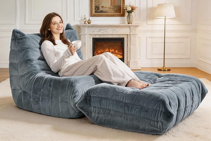 Bean Bag Pouf Ottoman, Foot Stool, Foot Rest