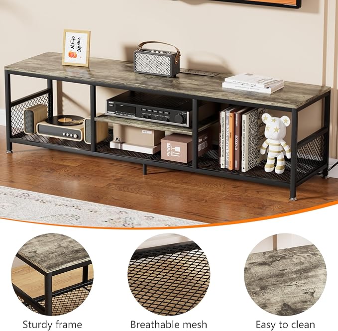 VECELO TV Stand with Power Outlets