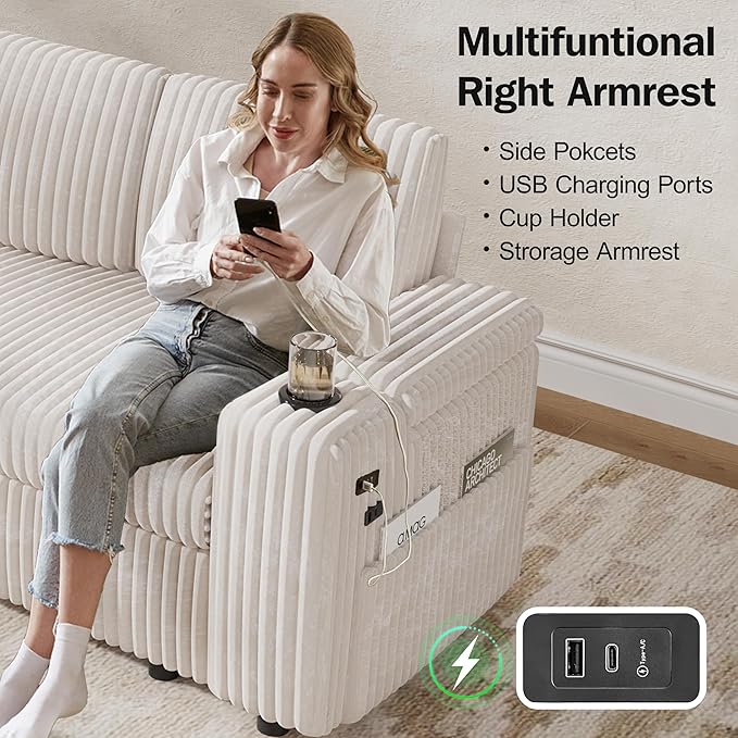 Vipbear 111" Modular Sectional Sleeper Sofa
