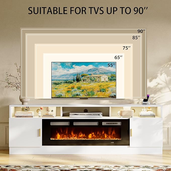 oneinmil 78" Fireplace TV Stand