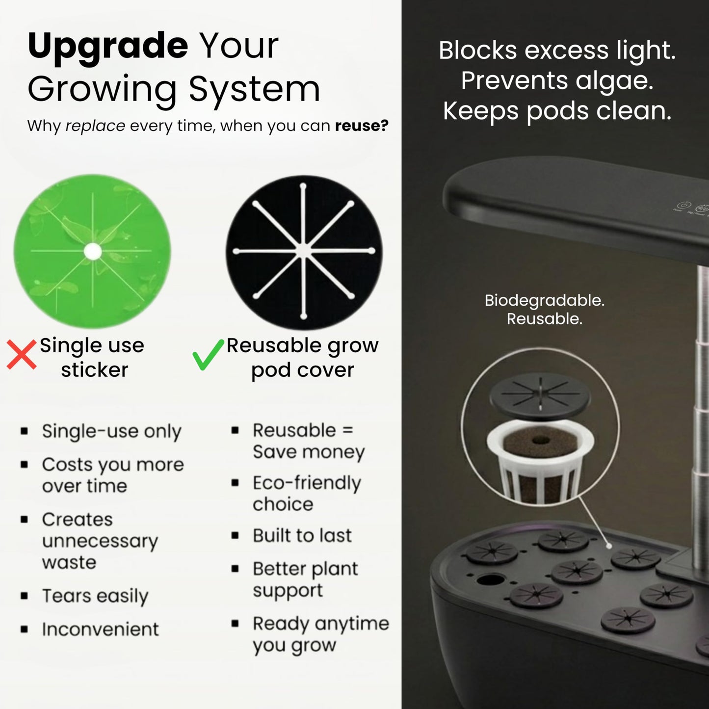 Nouri Hydroponics Growing System, 12 pod Smart Indoor Herb Garden Kit with LED Grow Lights, Hydroponic Herb Garden Indoor for Plant Lovers, Gardeners, Kitchen, Basil Seeds Included