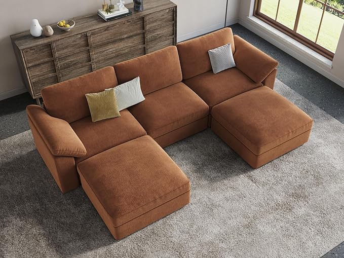EASE MOOSE Modular Sectional Couch, Oversized Deep Seat U Shape Sectional Couch