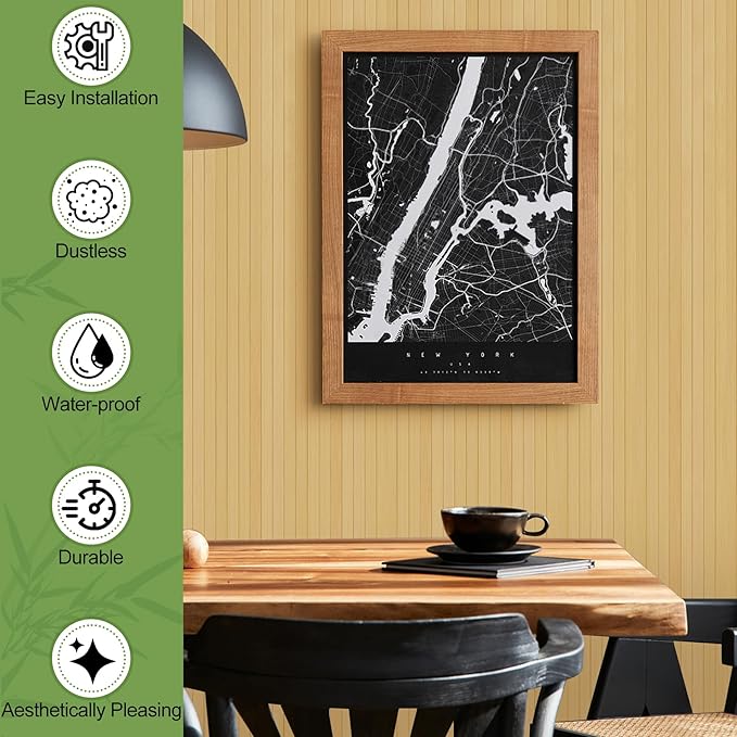 2 Pack Bamboo Wall Panel for Interior Wall Decor, Renewable Pole Wrap