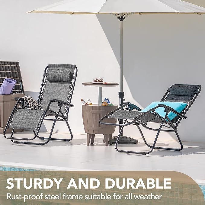 Devoko Patio Zero Gravity Chair Outdoor Folding Adjustable Reclining Chairs